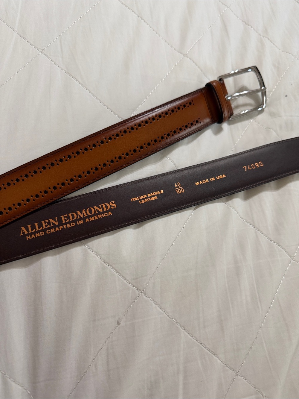 Allen Edmonds Two-Tone Brown and Dark Brown Leather Dress Belt